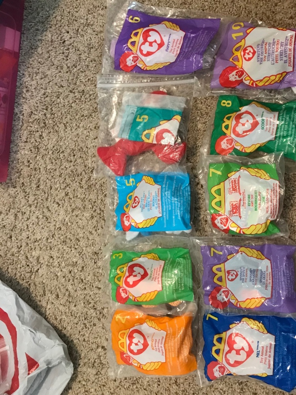 10 vintage Happy Meal TY toys